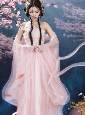 三生三世白浅同款服装古筝襦裙古装汉服仙女裙cos白侠客清新淡雅
