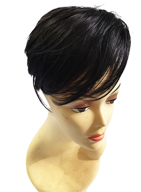 刘海卷刘海l影楼假发舞台戏剧旗袍民国造型假发高温丝黑色棕色