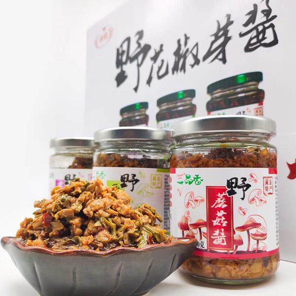 天津蓟县发货花椒芽野蘑酱栗仁蘑菇酱香菇酱蘑菇酱辣酱6瓶礼盒装