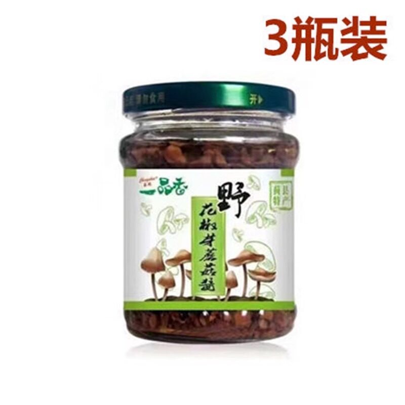 天津蓟县发货花椒芽野蘑酱香菇酱蘑菇酱辣酱3瓶装