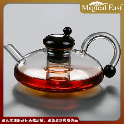 家用高硼硅玻璃鼠尾壶耐高温玻璃新款煮茶器茶水分离电陶炉烧水壶