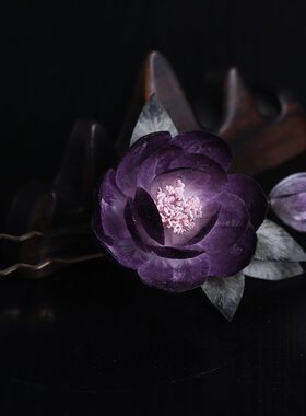 非遗手工蚕丝绒花发钗汉服头饰