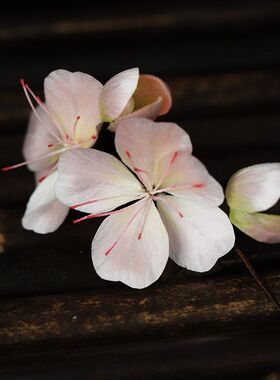 手工非遗缠丝绒花小桃花发夹