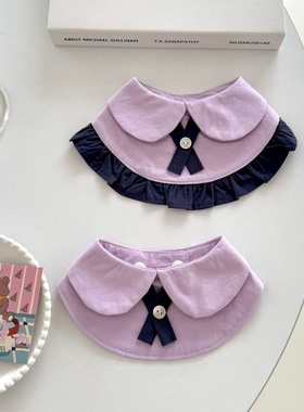 爆款宠物口水巾猫咪紫色围脖泰国校服小狗狗围兜ins风可爱口水巾