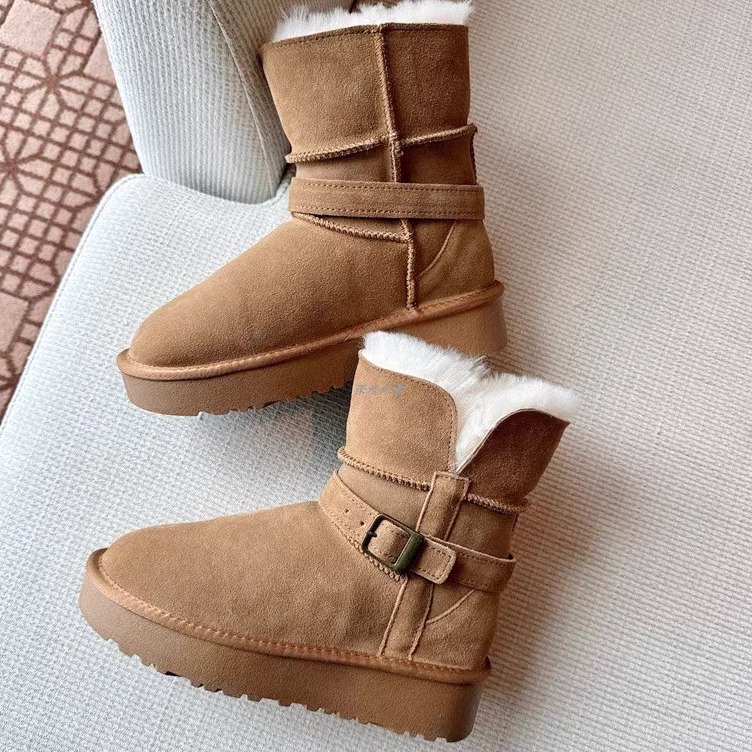 雪地靴冬季厚底百搭两穿翻毛保暖