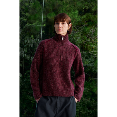 Chicnine |羊绒线条毛衣套头针织长袖毛衫秋冬季宽松时尚拉链百搭