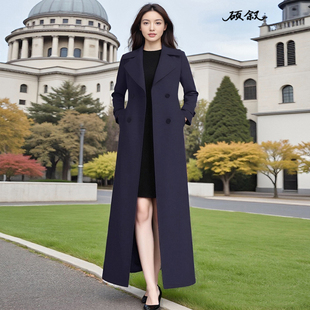 过膝显瘦修身 高端大气年轻好看不皱品牌外套 春新款 硕叙风衣女长款