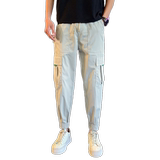 秋季新款男生潮流工装束脚裤男士修身小脚裤长裤1003-1A28P48，男装休闲裤，星座1003-1