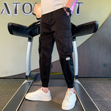 春夏新款社会男生九分裤男士修身工装哈伦裤裤子1003-1.A27P48，男装休闲裤，星座1003-1