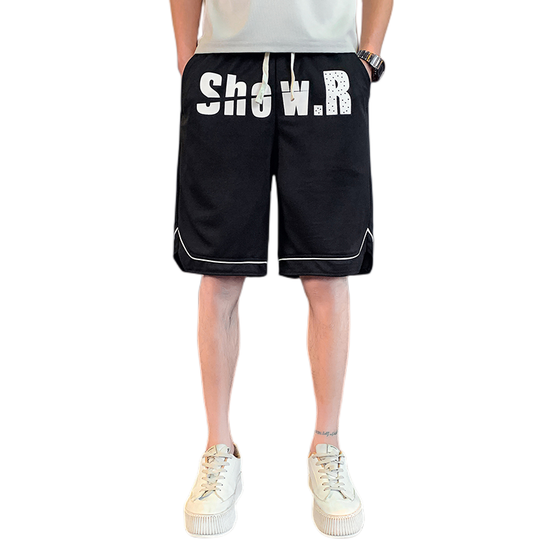 男生夏季透气短裤字母男士五分裤裤子直筒潮流1003-1A35P48,男装休闲裤,星座1003-1