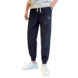 冬款男士加绒潮流卫裤男生修身小脚长裤运动裤美式1003-1A70P58，男装休闲裤，星座1003-1