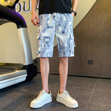 夏季精神小伙男士休闲短裤男生裤子沙滩裤宽松薄款1003-1A30P48，男装休闲裤，星座1003-1