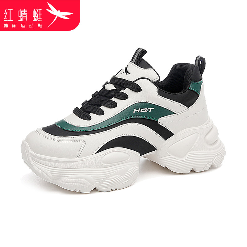 红蜻蜓增高女老爹鞋子