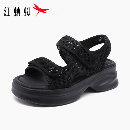红蜻蜓休闲运动老爹休闲女凉鞋
