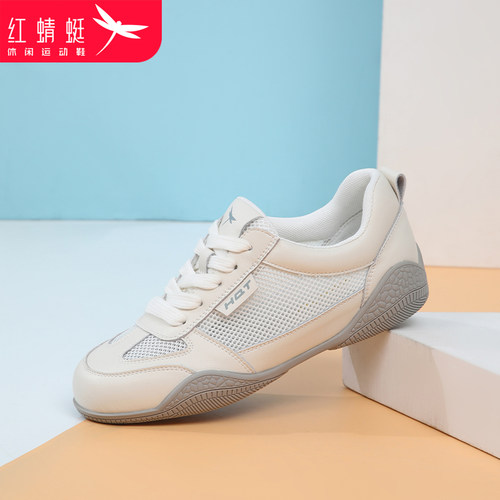红蜻蜓网面休闲单鞋阿甘鞋女鞋