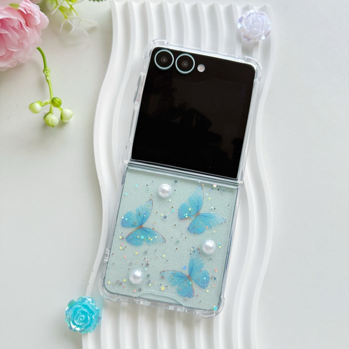 适用三星zflip7手机壳小折叠屏zflip6新款外壳z flip7FE保护壳套透明全包防摔Galaxy5硅胶4女款3蝴蝶手机壳