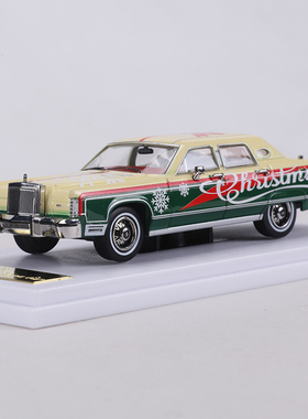 Turning Crush拓客诗太阳星1:64 林肯大陆圣诞涂装仿真合金车模型
