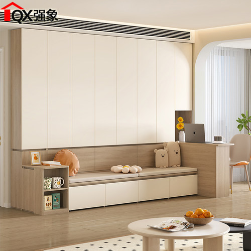 客厅沙发卡座书桌书柜一体