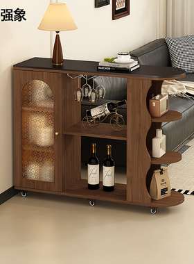 岩板吧台桌可移动客厅沙发隔断边柜侧边柜酒柜一体小户型家用J72