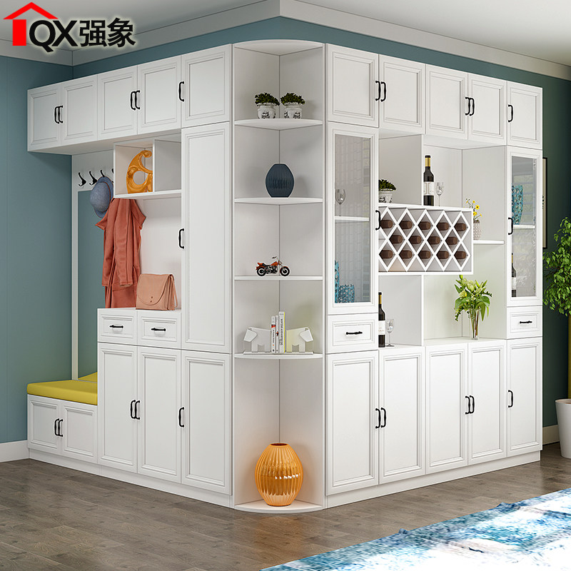 简欧进门家用靠墙多功能鞋柜一体