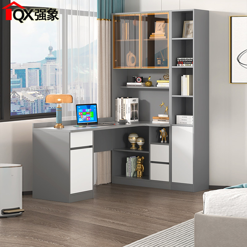 转角书桌书柜一体拐角电脑办公桌学生家用卧室写字台学习桌fl37