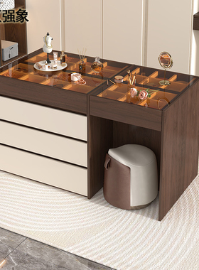 衣帽间首饰中岛柜梳妆台一体卧室家用简约双面储物柜斗柜定制K27