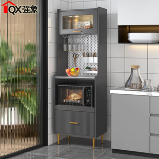 轻奢岩板置物架餐边柜现代简约厨房窄柜夹缝高柜一体靠墙酒柜G172