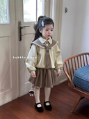 Bubble 裙子也加绒哦 加绒款 papa女童冬季 学院风百褶裙套装