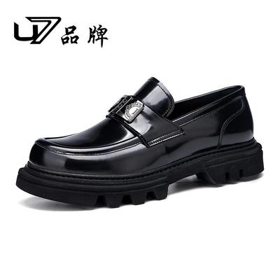 U7品牌男鞋2024新款真皮软底商务休闲皮鞋头层牛皮高端时尚乐福鞋