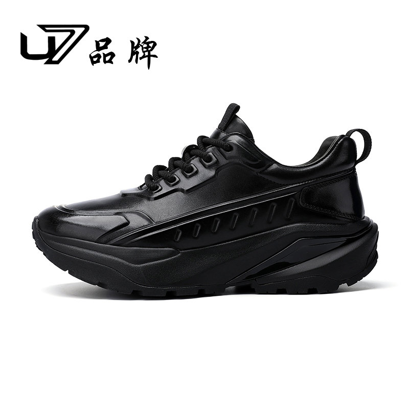 U7头层牛皮透气增高休闲运动鞋