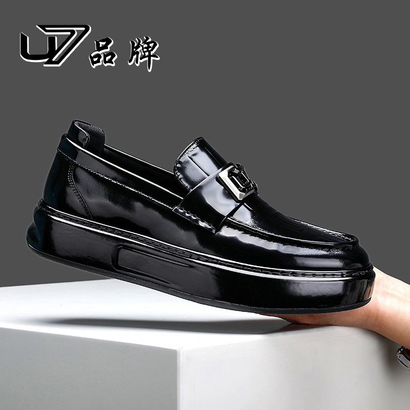 U7品牌男鞋 头层牛皮 2025新款高端商务休闲鞋男士透气百搭皮鞋