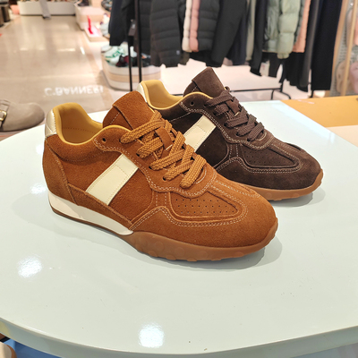 REBACCA瑞贝卡2026春复古反绒皮德训鞋女真皮增高阿甘鞋 61Y80104