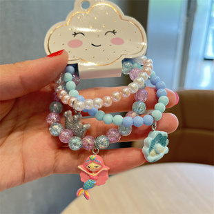 儿童珍珠手链新款可爱公主手串小孩子礼物手饰品小女孩配饰品手镯