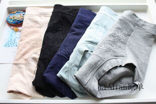 高端出口日单 厚棉质收腹内裤女网纱收骨盆提臀外贸中高塑身裤C56