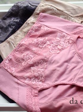 高端出口 外贸日单蕾丝棉混软薄透气包臀不勒腿中高腰女内裤C106