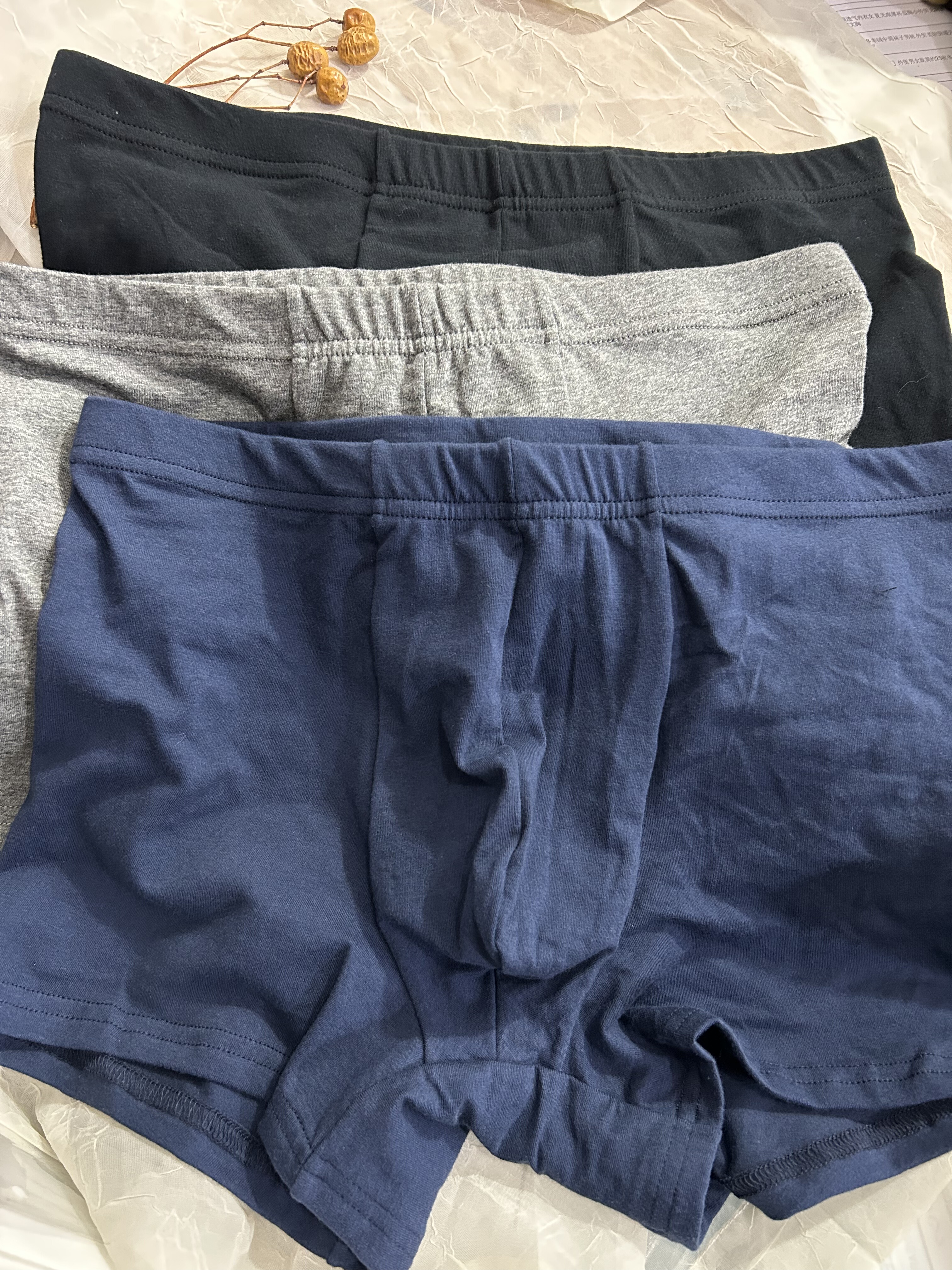 【简约款 高弹纯棉】外贸出口日单 男士中腰平角内裤 透气有大码