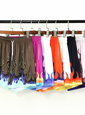 STNP 美式单层火焰速干四分裤篮球运动训练短裤透气速干网眼裤子