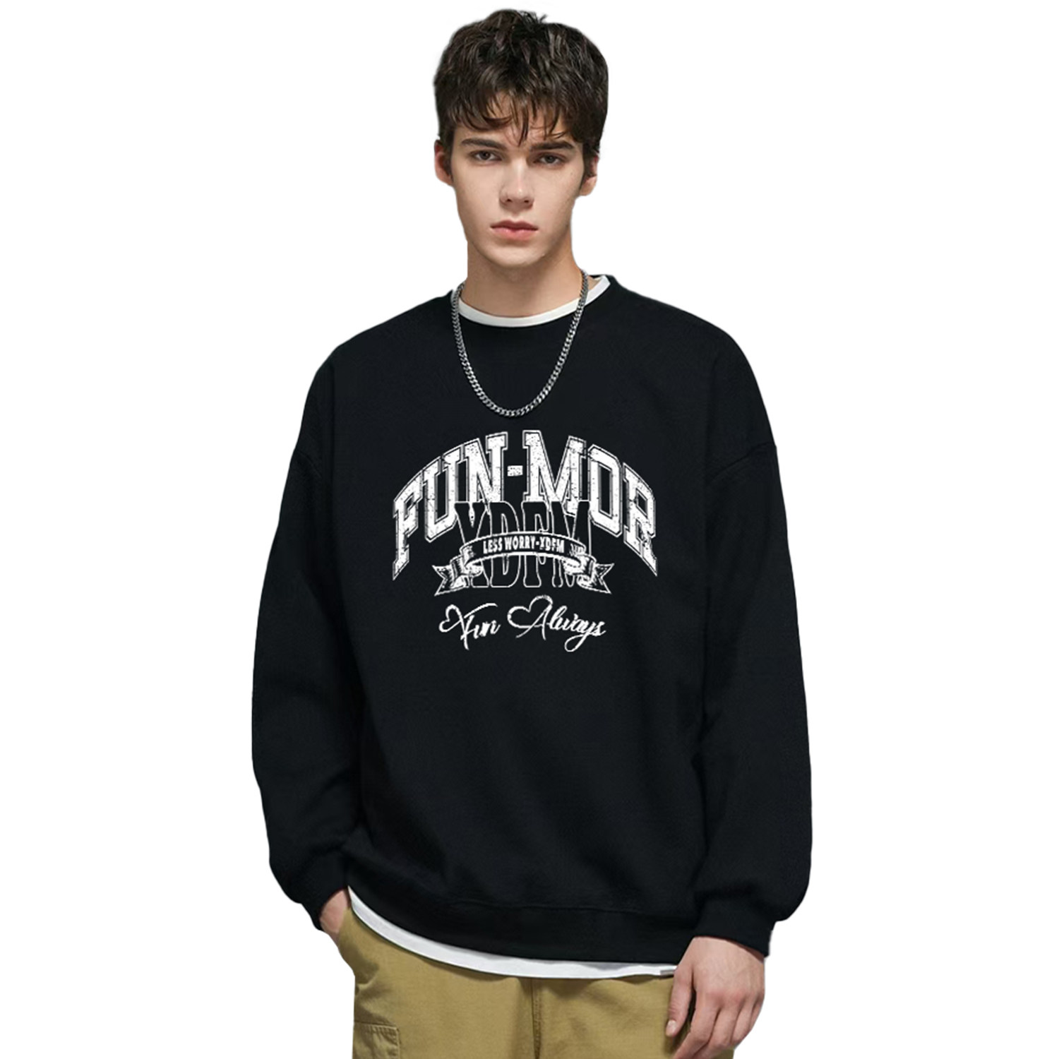 XDFM总有乐趣创意圆领套头卫衣