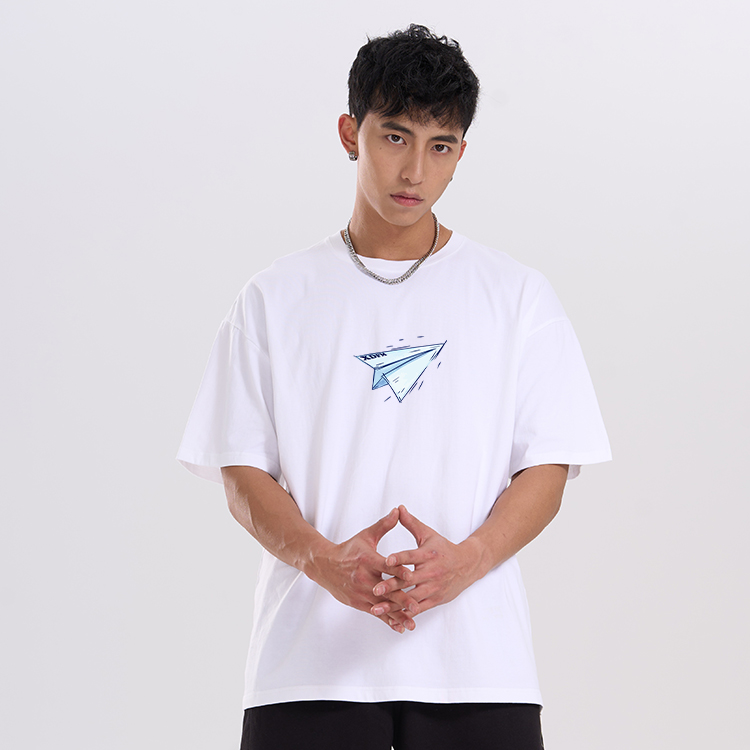 XDFM国潮经典纸飞机立体图案短袖