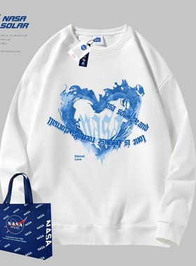 NASA SOLAR联名款秋冬季新款卡通印花情侣男女同款透气重磅卫衣潮