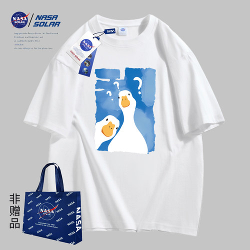 NASA联名款纯棉印花宽松重磅短袖
