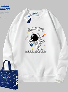 NASA SOLAR联名2026秋新款oversize小众高街百搭长袖T恤情侣卫衣