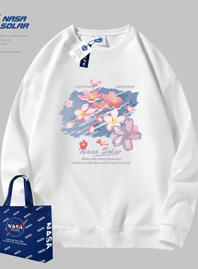 NASA SOLAR联名款秋冬季新款重磅透气卫衣情侣卡通印花潮流长袖潮