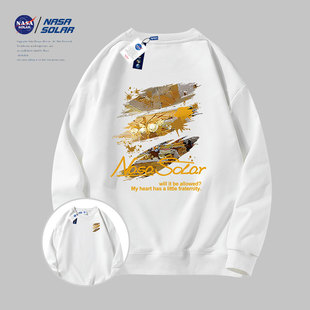 新款 秋冬季 卡通印花保暖透气情侣百搭重磅卫衣潮 SOLAR联名款 NASA