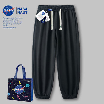 NASA联名简约运动男情侣潮牌百搭直筒束脚休闲裤宽松阔腿篮球卫裤