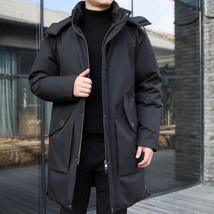男士羽绒服潮牌帅气中长款男款品牌冬季胖子加大码肥佬外套加厚