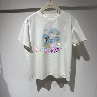 FZ530091009 飞鸟和新酒 专柜正品代购2025夏季新款休闲短袖T恤