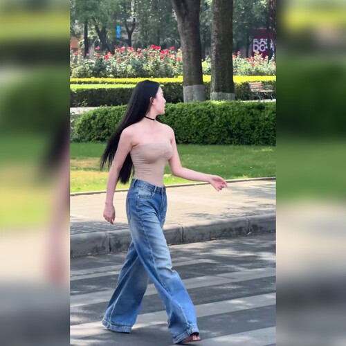 高腰水洗复古百搭牛仔阔腿裤