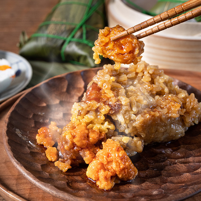三珍斋嘉兴粽子蛋黄鲜肉粽散装早餐棕子彩袋装豆沙素粽批发