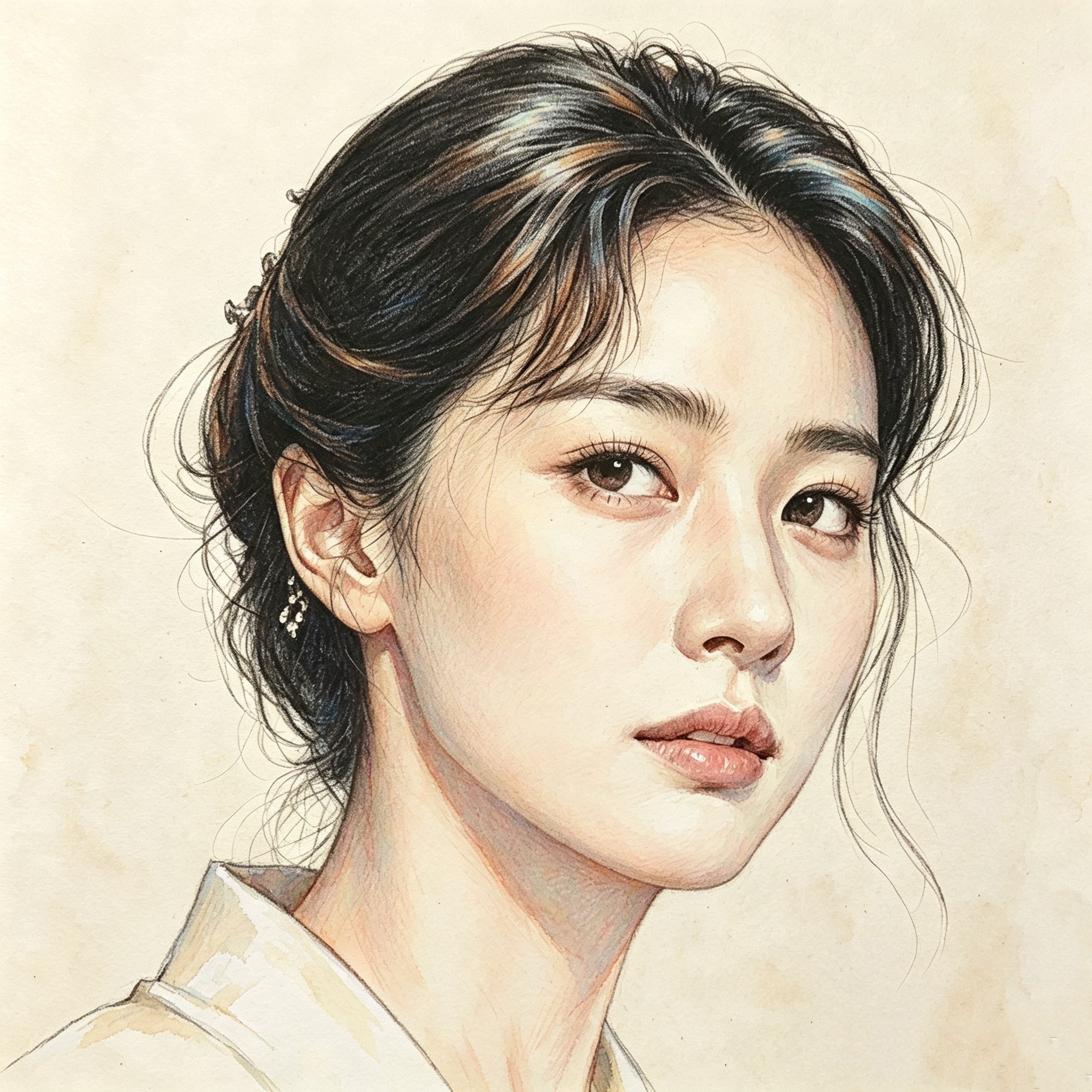 定制纯手绘人物画像素描彩铅油画